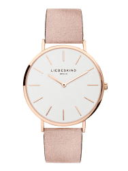 🌸 Liebeskind Analog Quarz Armbanduhr mit Lederarmband Rosa-ip Roségold Single 🌟