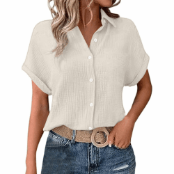 2025 Casual Summer Women Shirts mit Taschenkurzarm -Top für tägliche Kleidung 👚🌞
