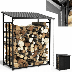 🔥🌧️ Onbest Innovation Brennholzregal mit Regenrinne und Wetterschutz 🌧️🔥