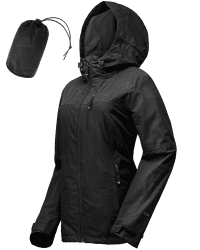 🌧️ 33,000ft Regenjacke Damen Wasserdicht - Atmungsaktiv - Leichte Jacke mit Kapuze