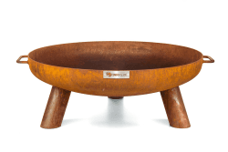 Finnwerk HARRI Feuerschale Rostoptik 80 cm - Exklusiver Stahl mit edler Rost-Patina