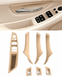 🚗 TZYSZDB Autotürgriff 7er Set f10 Türgriff für BMW 5er Türseitengriff BMW 520 523 525 528 530 535 Fensterheber-Ersatzsatz (Beige) - Angebot!