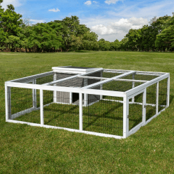 🐇 Miweba MyAnimal Hasenstall MH-08 | 160x160x56 cm - Kaninchenstall mit Freilaufgehege 🏡