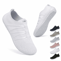 👟 Geweo Barfußschuhe Damen Herren - Bequem & Atmungsaktiv - 40 EU Weiß