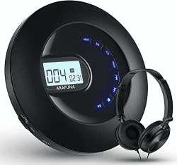 🎵🔊 Tragbarer wiederaufladbarer CD-Player für Auto und Reisen mit Anti-Skip, LCD-Display und Hintergrundbeleuchtung