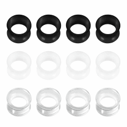 Longita 6 Paar Silikon Piercing Ohr Ear Tunnel Expander Stretcher Earlets Plug Gauges Kit Retainer für Ohrläppchen