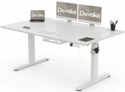 Devoko Höhenverstellbarer Schreibtisch 160x80cm mit Typ-C Ladeanschluss 🖥️