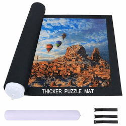 🧩 Celawork Puzzlematte für 200, 500, 1000 Teile - Puzzleunterlage Rollmatte zum Aufbewahren (Schwarz, für 1000)