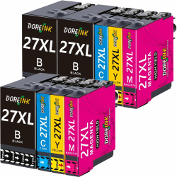 🔥 DOREINK 27XL Druckerpatronen für Epson 27 XL Patronen Kompatible für Epson WF 3620 WF-3640 WF-3620DWF WF-3640DTWF WF-7110DTW WF-7210DTW WF-7610DW WF-7620DTWF WF-7710DWF WF-7720DTWF WF-7715DWF(9-Pack) 27XL-9PACK 🔥