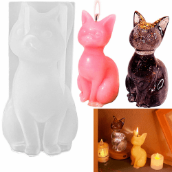 🐈️ Mohito Kerzengießform Silikon - Katzen Form Silikon Seifengießform 3D Tiere