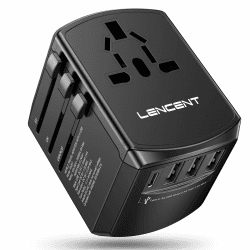 LENCENT Reiseadapter Weltweit mit 4 Steckern und 5-IN-1 Wandladegerät 🌍🔌🔋