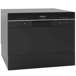 Bomann Mini Geschirrspüler mit Wasseranschluss | Tisch Geschirrspüler leise | Mini Spülmaschine für kleine Küchen/Camping | TSG 7405 schwarz Schwarz 🌟***Modell 2024***🌟