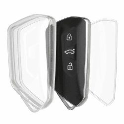 🚗 kwmobile Autoschlüssel Hülle kompatibel mit VW Golf 8 - Silikon Cover - Transparent
