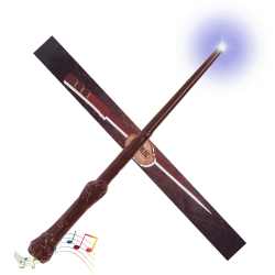 🪄 Aomig Zauberstab Kinder Leuchtend, Magischer Zauberstab mit Licht und Sound, ca. 36 cm (Braun-B) A-braunes