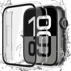 Misxi 2 Stück Wasserdichtes Hartschalengehäuse mit Gehärtetem Glas für Apple Watch Series 10 42mm