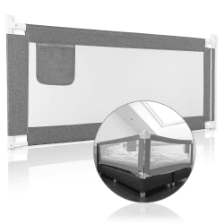 RAWVEL® Bettgitter grau [2m] - Labor geprüft - Rausfallschutz Bett [Eine Seite]