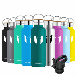 Super Sparrow Trinkflasche Edelstahl 750 ml Dunkelgrün 🌟 - Thermoskanne für Sport & Fitness