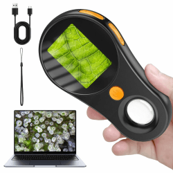 🔬🎁 Handy-Mikroskop für Kinder - Ashfly 2,0" IPS-Bildschirm 200X - Schwarz