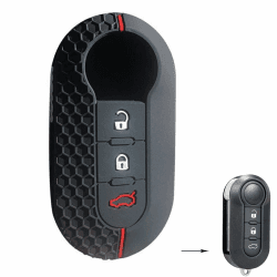 🔑🚗 Silikon-Schlüsselanhänger für Fiat 500, Panda, Punto, Bravo, Doblo, Ducato, Scudo, Lancia, Musa, Delta, weiche Autoschlüssel-Schutzhülle, Zubehör (weiß) 🚗🔑
