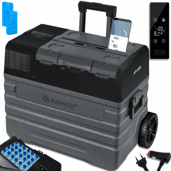 🌟 KESSER® Kompressor Kühlbox elektrisch Gefrierbox, 52 Liter Mit APP-Steuerung USB-Anschluss 12/24 V 230V +Teleskopstange 🌟
