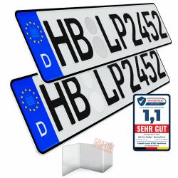 🚗 L & P Car Design KFZ Kennzeichen Auto Nummernschild 2 Stück 520mm x 110mm 🚚