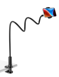 📱 TRYONE Schwanenhals Handyhalter für Bett - Flexibler Arm - 70cm Schwarz