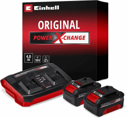 🔋🔌 Original Einhell Starter Kit 2x 4,0 Ah Akkus und Twincharger Power X-Change