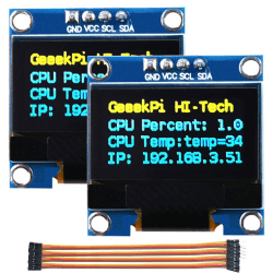 🌟 GeeekPi 5Pcs OLED Display Modul I2C IIC 128X64 Pixel 0.96 Zoll Display Gelb Blau Zwei-Farben Anzeige Kompatibel mit Raspberry Pi Arduino 51 Serie MCU STM32 R3 und Mega
