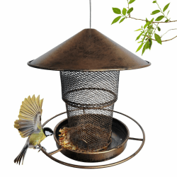 🐦🌿 Sonwaha Vogelfutterspender aus Gold Metall - Für glückliche Vögel im Garten! 🌿🐦