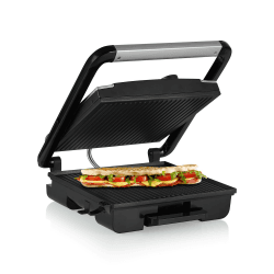 👑 Princess 112425 Kontaktgrill - Multifunktional - Grillfläche 30 x 27 cm - 2000 W - Thermostat - Edelstahl - Silber Mit Thermostat