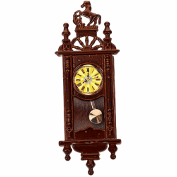 🕰️ HOMSFOU Puppenhausuhr im Maßstab 1:12 - Vintage-Puppenhaus-Standuhr aus Holz