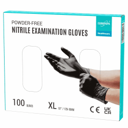 🧤 EUROPAPA 100x Nitrilhandschuhe XL Schwarz 🧤