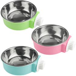🐦🍲 XINMEIWEN 3Pack Vogelfütterung Dish Cup Edelstahl Haustier Schüssel abnehmbar Hanging Pet Food Water Feeder Cup 🐱🐶🐦