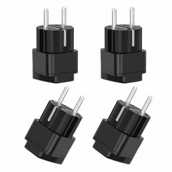 🔌🔋 GZGXKJ 4 Stück Universal Reiseadapter Adapter Deutschland Stecker Reisestecker Steckdosenadapter EU Reisestecker Travel Adapter Für Usa Uk Thailand Schweiz Italien Schwarz 🌍🔌