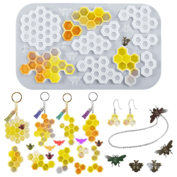 🐝 DIYBravo Epoxidharz Silikonform Bienenwabe + Biene Schlüsselanhänger 🐝