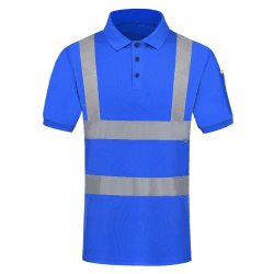 👕 Warnschutz Polo T-Shirt Warnschutzshirt Warnshirt Warnschutz Arbeitskleidung 7 Farben 4XL Kurzarm-blau Angebot!