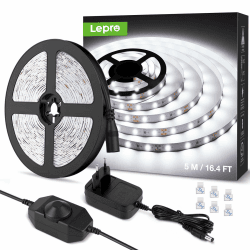 🌟 Super Angebot! Lepro LED Strip Kaltweiß 5M - 300 LEDs, Dimmbar & Selbstklebend 🌈