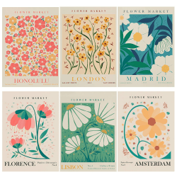 Stilvolles Blumen Bilder Set 🌸🖼️ Moderne Poster Flower Market Poster Wanddeko Vintage Bilder