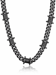 Bandmax Herren Kette Edelstahl Dornen Panzerkette 🌟 55.0 Zentimeter