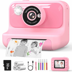 Hangrui Sofortbildkamera Kinder, 2,4 Zoll Bildschirm Kinderkamera mit 32G Karte & Druckpapier 📸