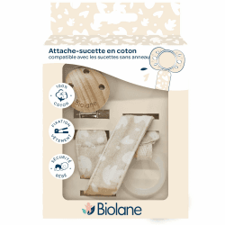 BIOLANE - Baby Schnullerkette aus 100% Baumwolle 👶🏼🍼