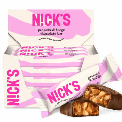 🍫🥜 NICKS Keto Riegel Peanuts n Fudge 15er Pack - 175 Kalorien, 4,1 Net Carbs