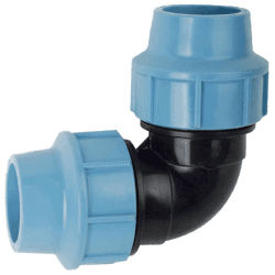 🔧 MegaHaustechnik PP Fitting Klemmverbinder Verschraubung - Winkel 90° für PE Rohr-Außendurchmesser 25mm