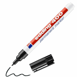 🖊️ Edding 400 Permanentmarker - Schwarz - 1 Stift - Feine Rundspitze 1 mm