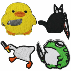 YDHfdc 4 Stück Lustige Tier Patches Klett - Aufnäher für Kleidung