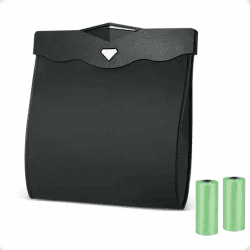 🚗 Magnetische Auto Mülleimer aus Luxus-PU-Leder Schwarz mit Müllsäcken 🛍️