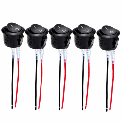 🚗🔌 5 Stück Kippschalter 12V - Schalter 12V Mit Draht - Rund Button für Lichtschalter Wohnmobil - Deal!