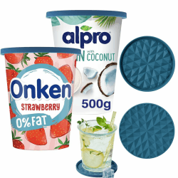 🥣🔵 Wingcases Mehrweg Silikon große JoghurtDeckel 500g (2er-Set, Dunkelblau) - Angebot!