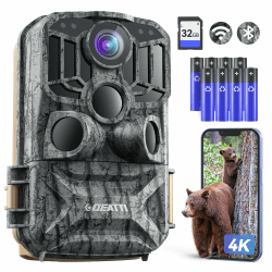 DEATTI Wildkamera 📷 mit Handyübertragung APP, 4K 48MP HD WLAN Bluetooth Wildkamera 🌿🦌