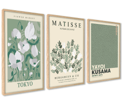 Moderne Poster Set | 3 Stück 50x70cm 🌸🎨 | Stilvolle Matisse Pastell Poster Collagen